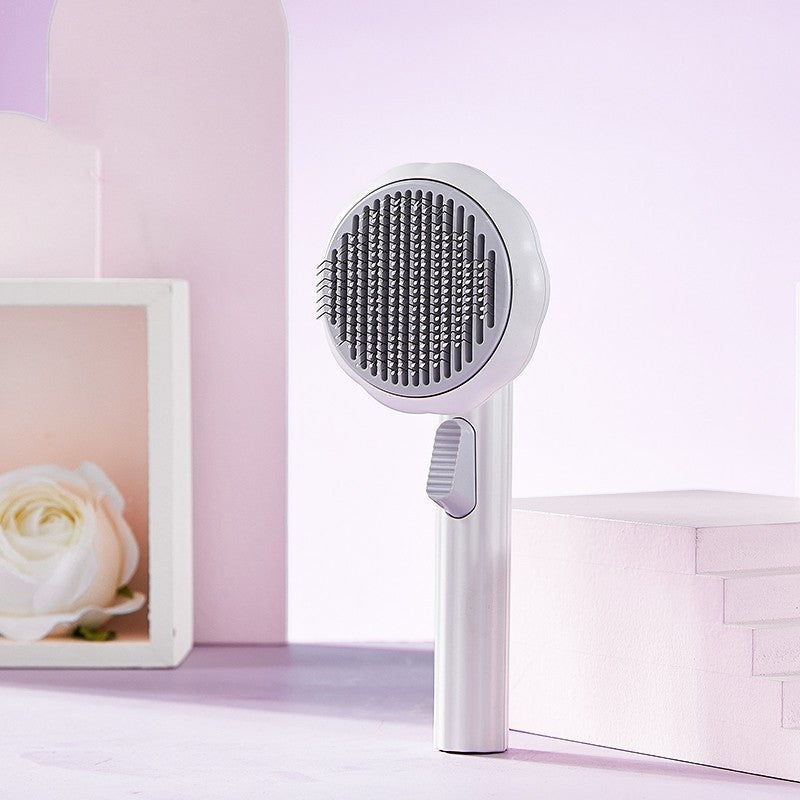 Self-Cleaning Pet Brush – Steel Wire Hair Removal Comb