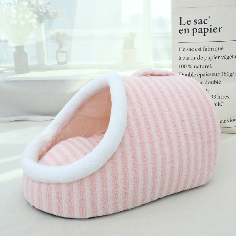 Thickened Cat Nest – Warm Double-Layer Bed for Autumn & Winter
