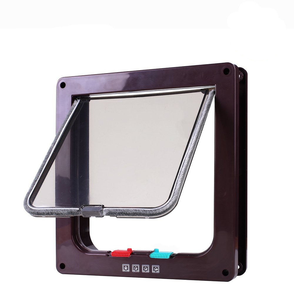 Weatherproof 4-Way Locking Pet Door for Dogs & Cats - Durable ABS with Hassle-Free Entry & Enhanced Home Security