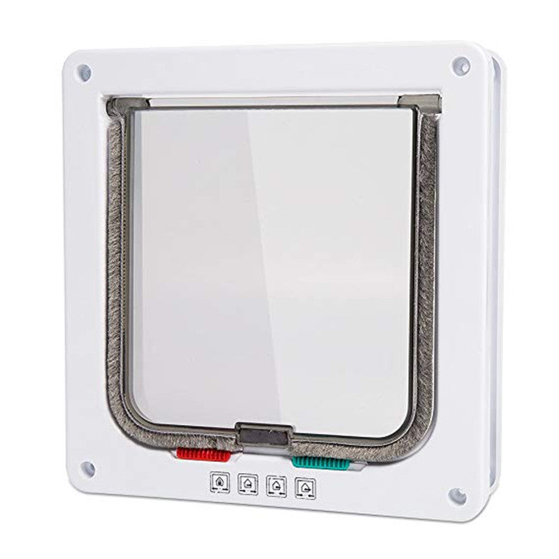 Weatherproof 4-Way Locking Pet Door for Dogs & Cats - Durable ABS with Hassle-Free Entry & Enhanced Home Security