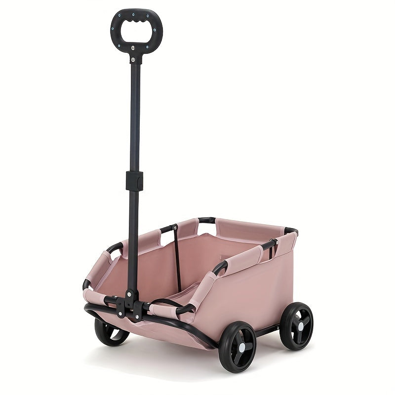 Foldable Pet Stroller with Metal Frame: Lightweight Travel Carrier for Dogs and Cats - Perfect for Outdoor Adventures