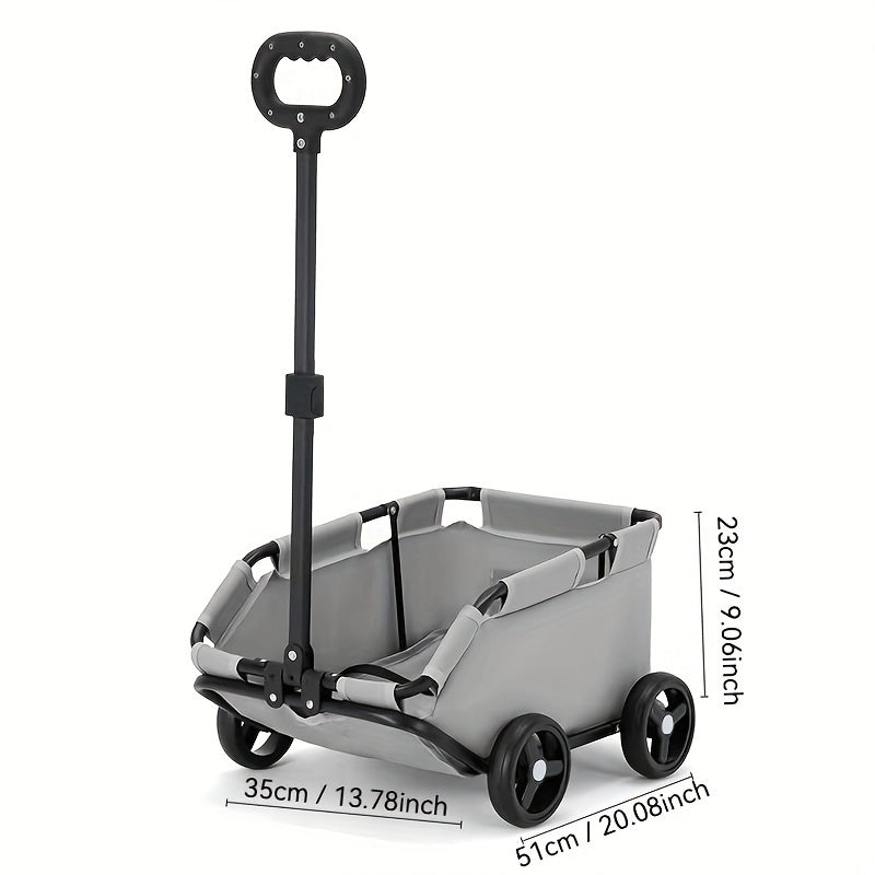 Foldable Pet Stroller with Metal Frame: Lightweight Travel Carrier for Dogs and Cats - Perfect for Outdoor Adventures