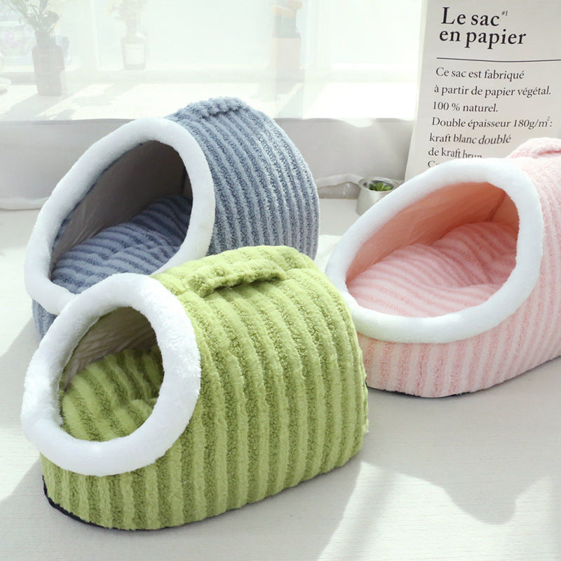 Thickened Cat Nest – Warm Double-Layer Bed for Autumn & Winter