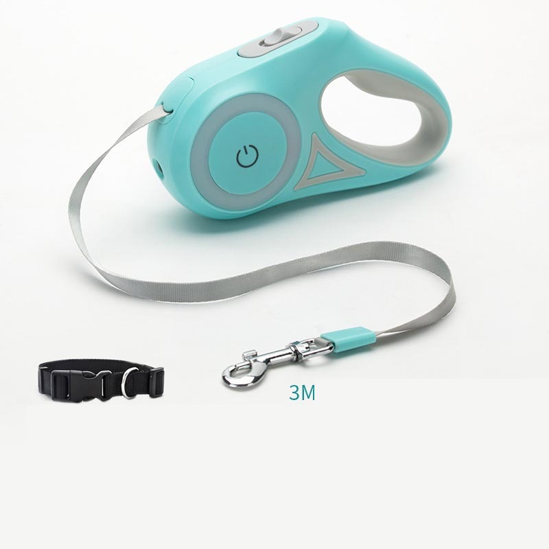 Retractable Dog Leash with Collar & LED Spotlight