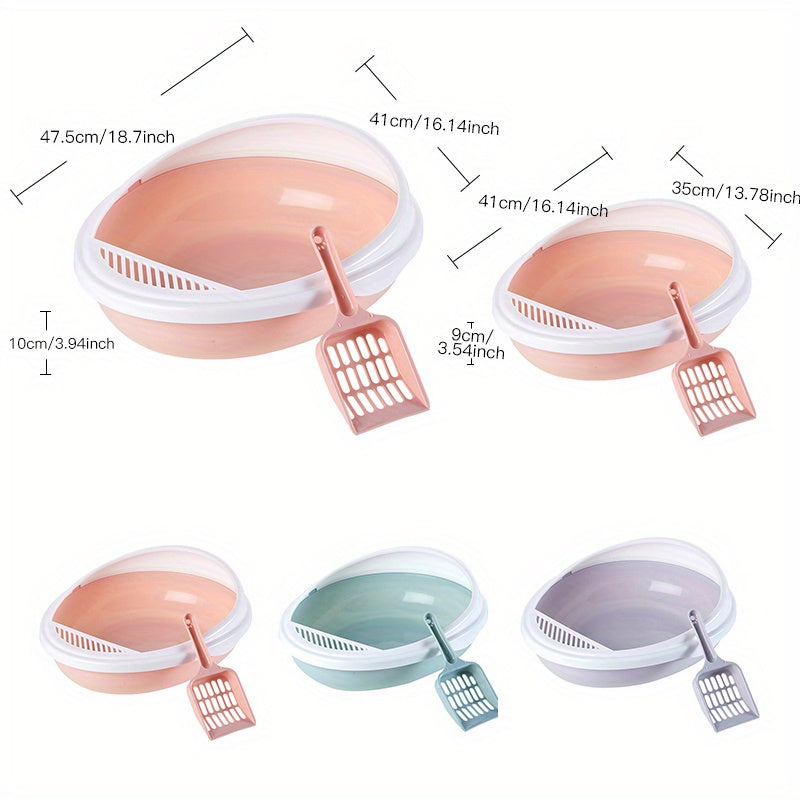 Semi-EncPet losed Cat Litter Box Detachable Cat Toilet with Cat Litter Shovel
