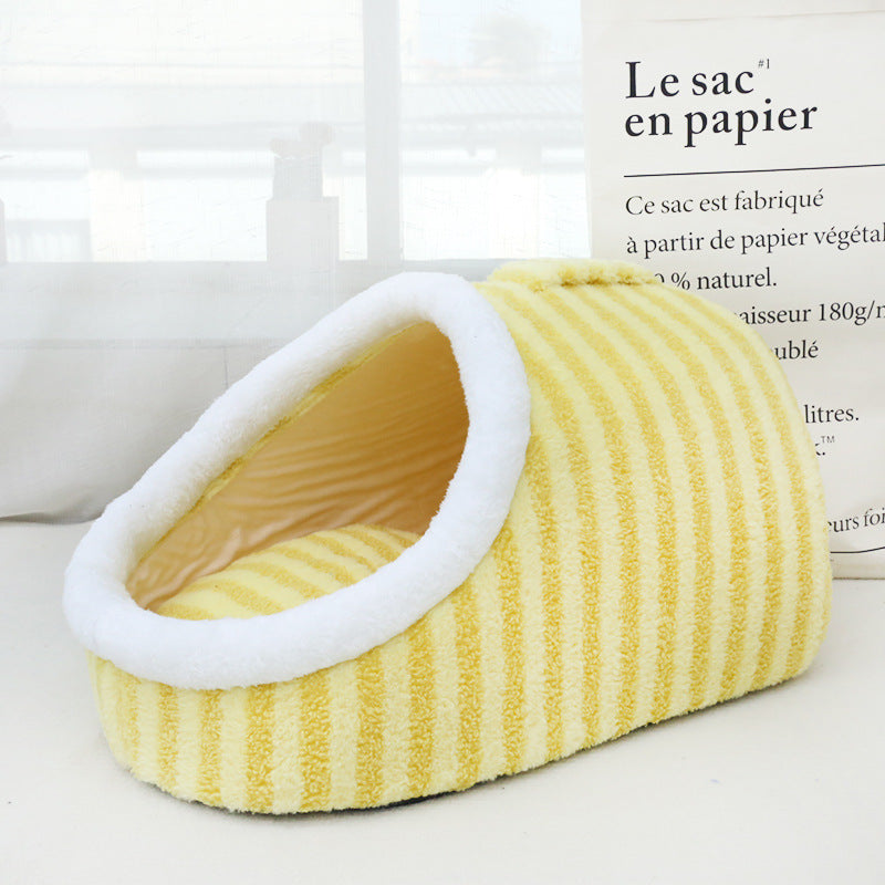 Thickened Cat Nest – Warm Double-Layer Bed for Autumn & Winter