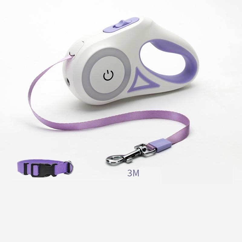 Retractable Dog Leash with Collar & LED Spotlight