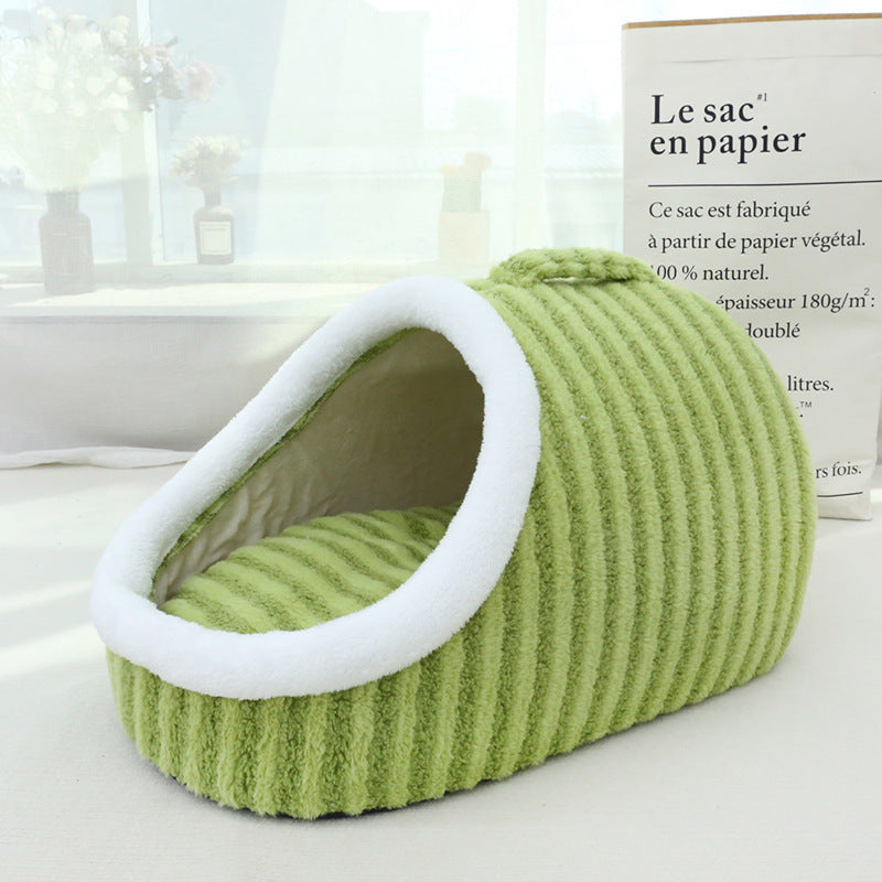 Thickened Cat Nest – Warm Double-Layer Bed for Autumn & Winter