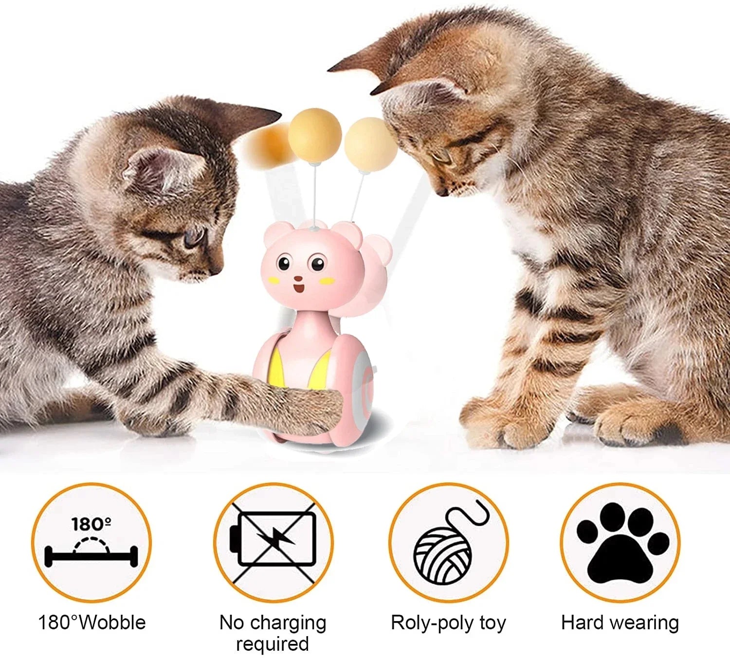 Interactive Feather Rolling Cat Toy-2