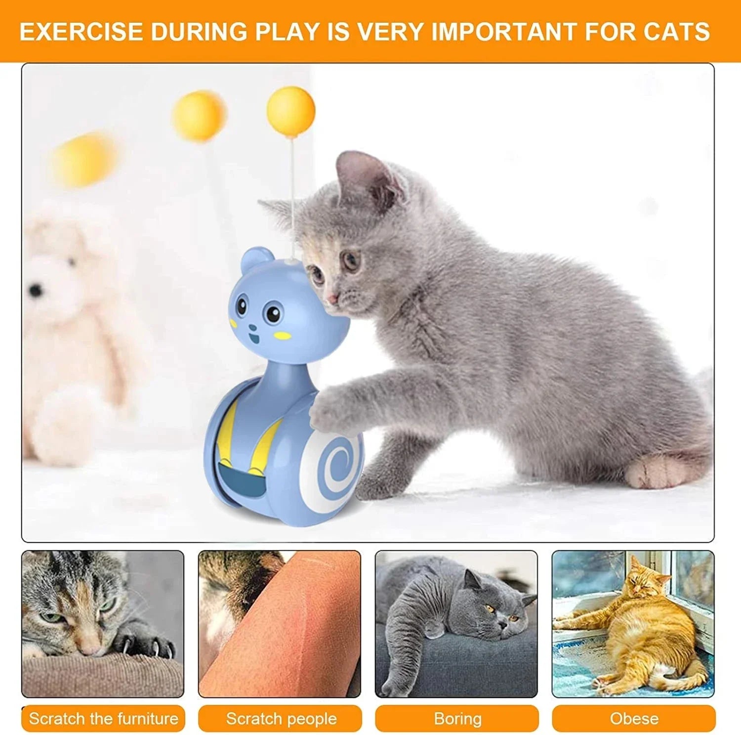 Interactive Feather Rolling Cat Toy-3