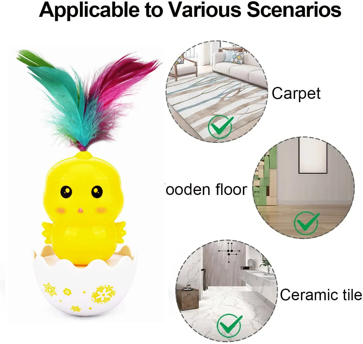 Interactive Feather Rolling Cat Toy-4