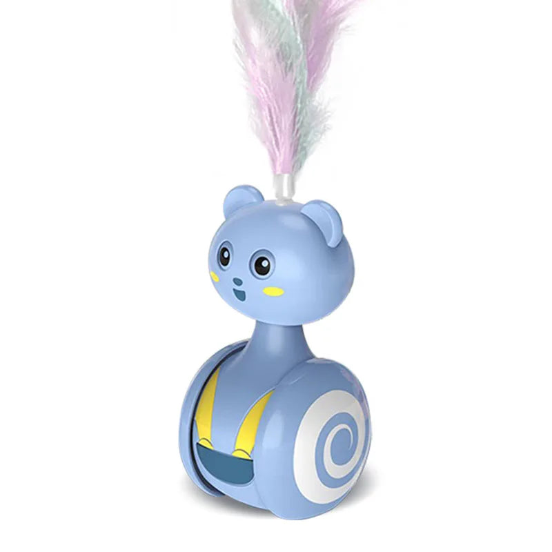 Interactive Feather Rolling Cat Toy-5
