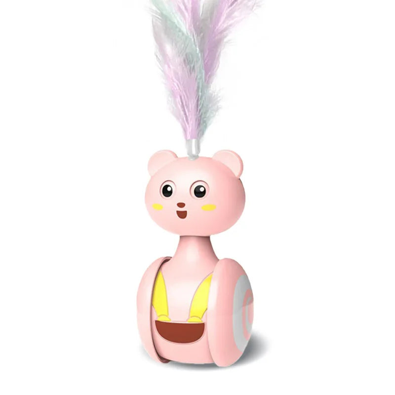Interactive Feather Rolling Cat Toy-7