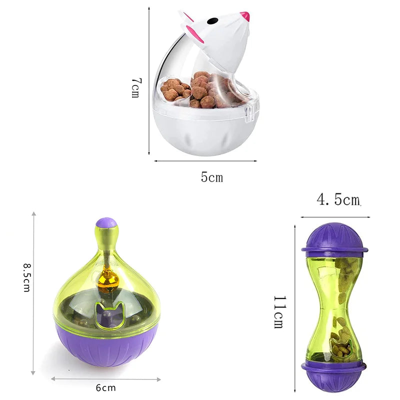 Cat  Mice Food Tumbler Cat Food Toy Ball Interactive Cat Food Feeder Leak Food Interesting Plastic Cat Food Dispenser Treat Toy
