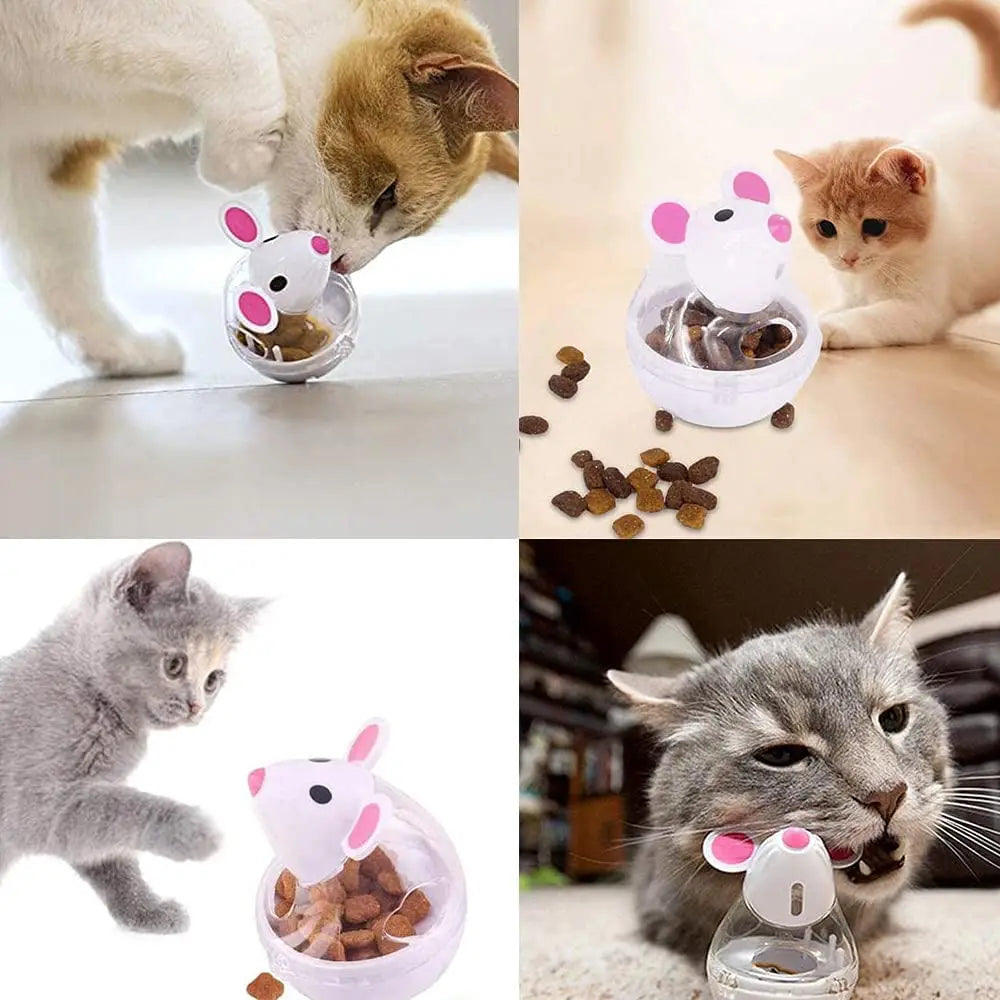 Cat  Mice Food Tumbler Cat Food Toy Ball Interactive Cat Food Feeder Leak Food Interesting Plastic Cat Food Dispenser Treat Toy