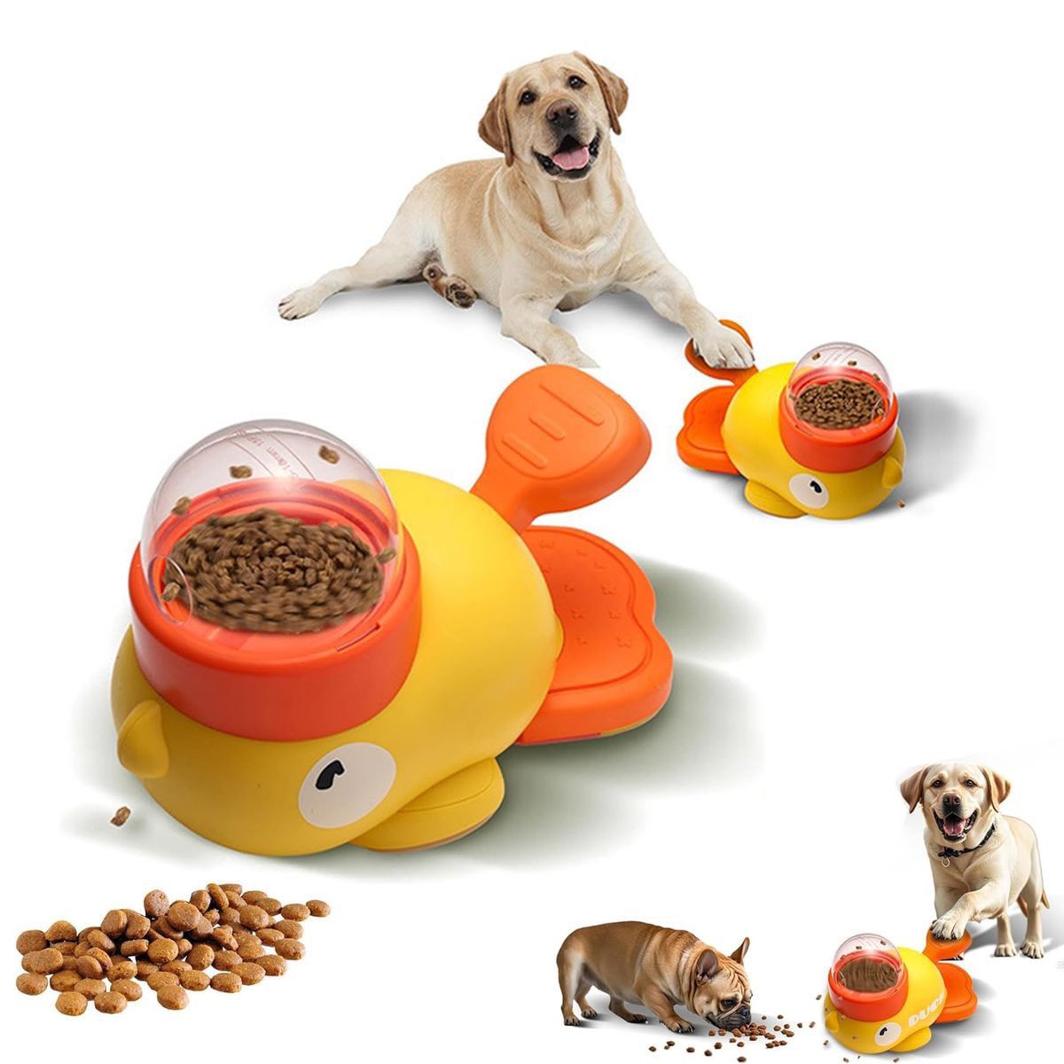 Healthy eating made fun – The Cartoon Duck Treat Dispenser trains your dog’s brain, slows down feeding, and turns snacks into a playful challenge.
