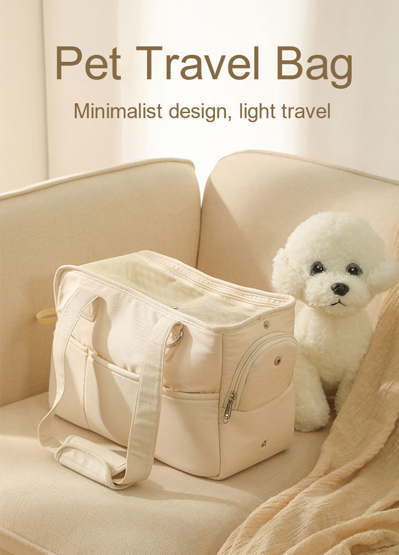 Comfortable Cotton Pet Carrier Tote for Travel – Breathable & Secure Zippered Handbag for Dogs and Cats