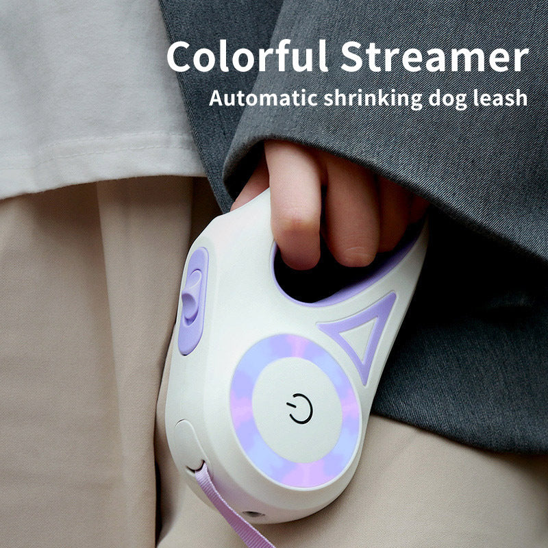 Retractable Dog Leash with Collar & LED Spotlight
