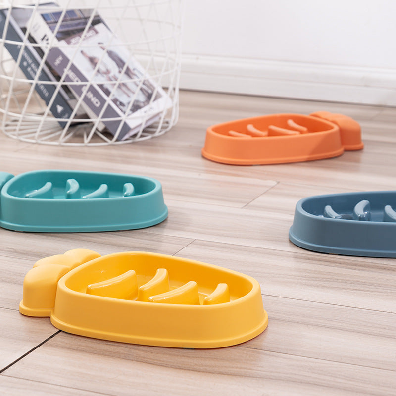 Carrot Design Slow Feeder Bowl – Anti-Choke for Dogs & Cats