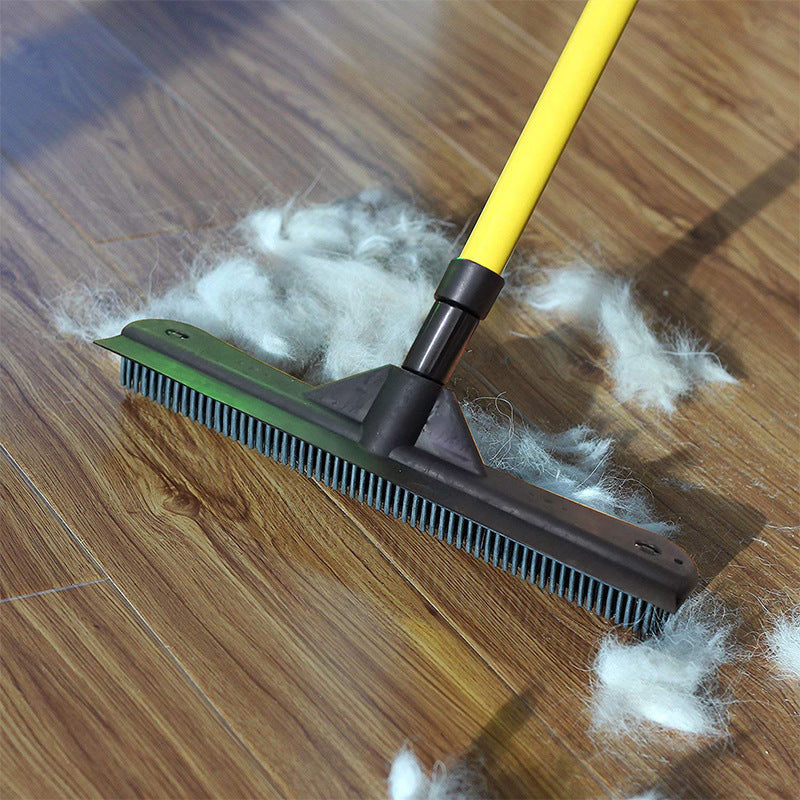Retractable Rubber Pet Hair Removal Broom – Double Section