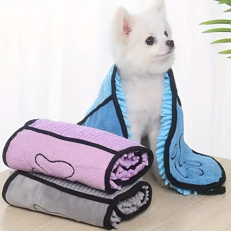 Super Absorbent Pet Bath Towel - Quick-Dry For Dogs & Cats - Perfect For Grooming & Bathing!