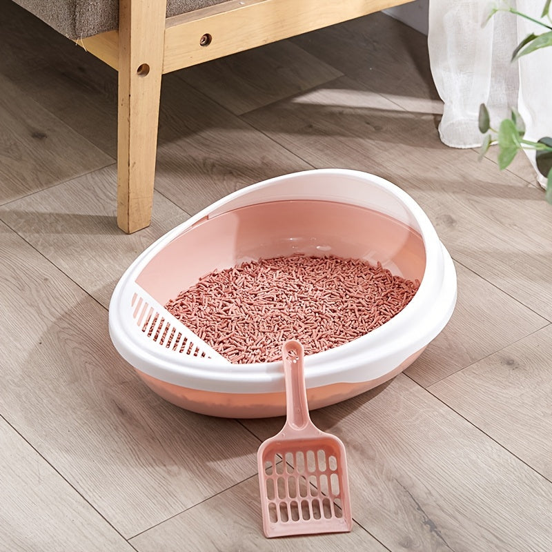 Semi-EncPet losed Cat Litter Box Detachable Cat Toilet with Cat Litter Shovel