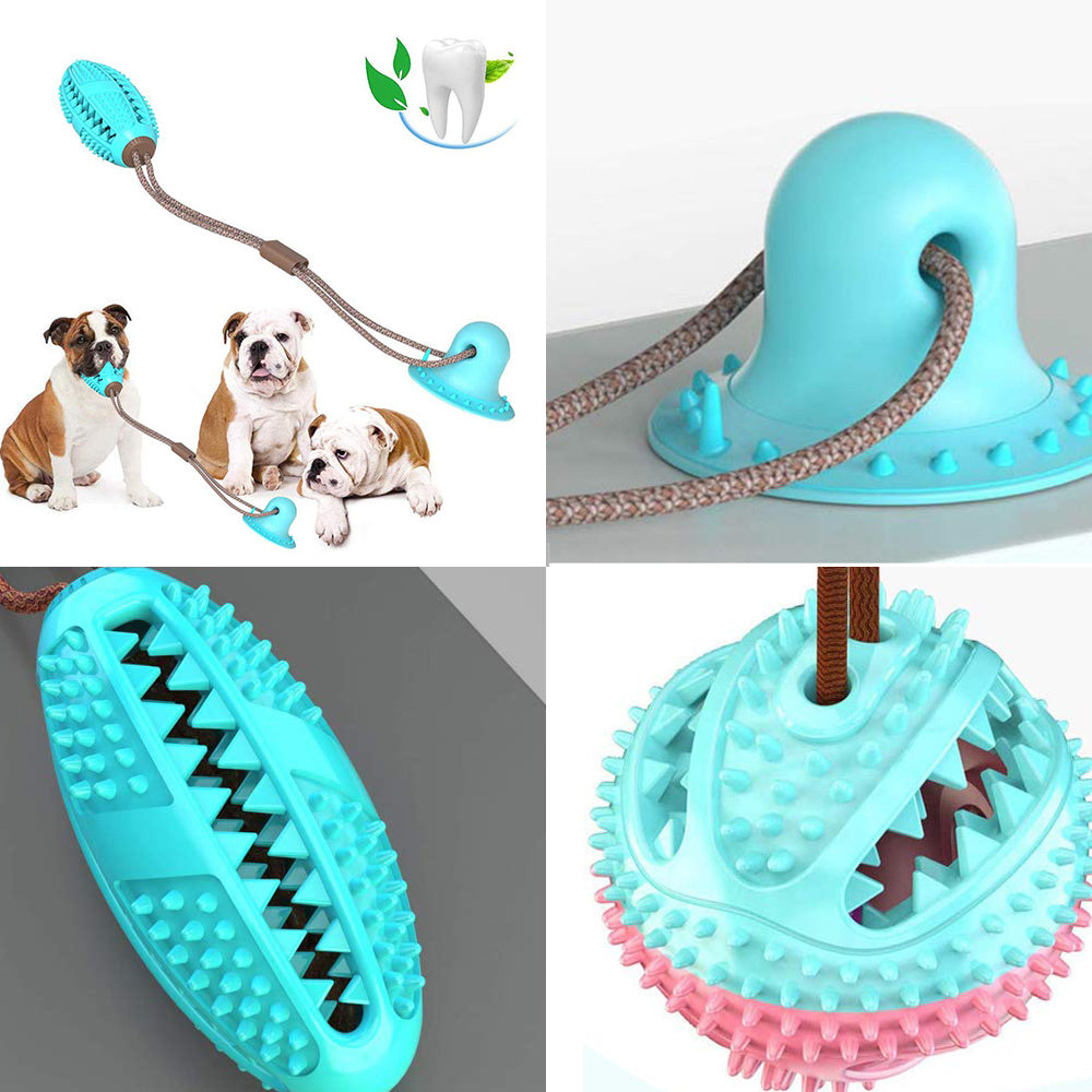 Interactive Dog Toy – Suction Cup Tug & Chew Ball