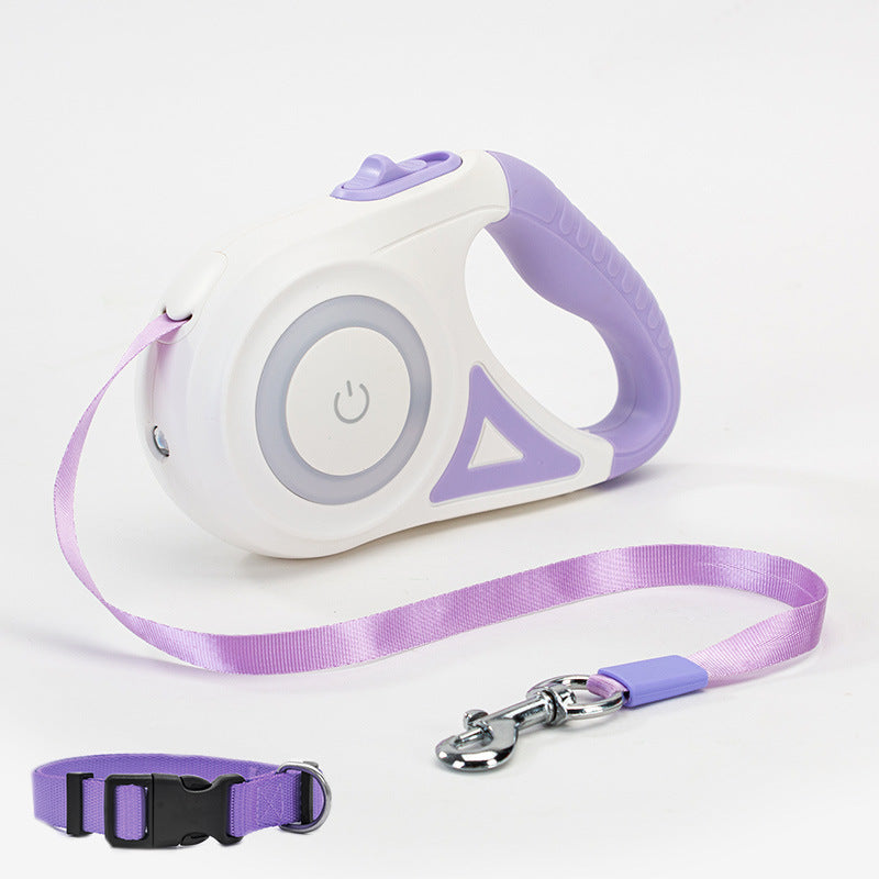 Retractable Dog Leash with Collar & LED Spotlight