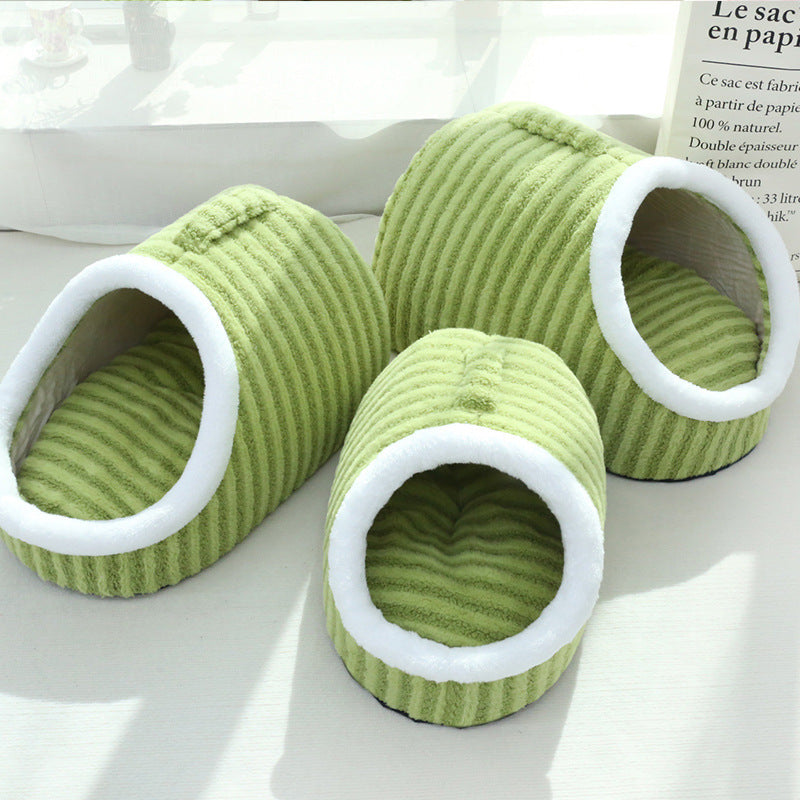 Thickened Cat Nest – Warm Double-Layer Bed for Autumn & Winter