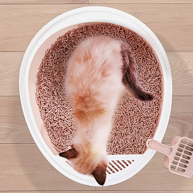 Semi-EncPet losed Cat Litter Box Detachable Cat Toilet with Cat Litter Shovel