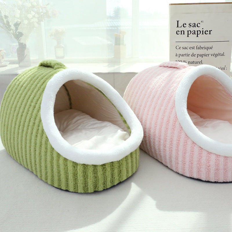 Thickened Cat Nest – Warm Double-Layer Bed for Autumn & Winter