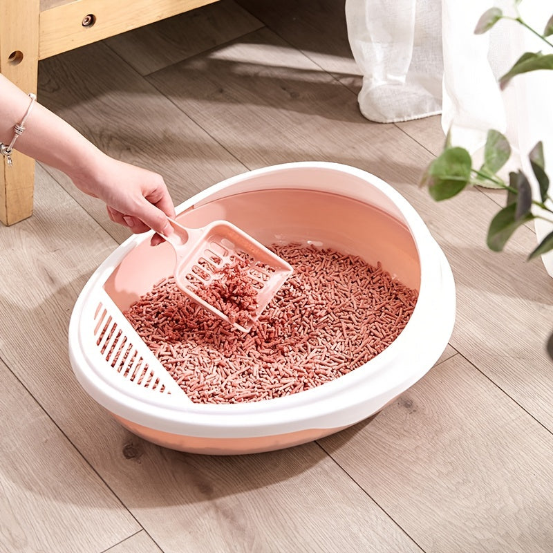 Semi-EncPet losed Cat Litter Box Detachable Cat Toilet with Cat Litter Shovel