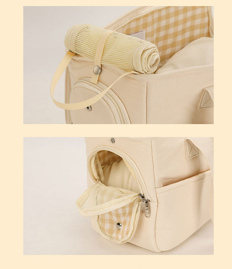 Comfortable Cotton Pet Carrier Tote for Travel – Breathable & Secure Zippered Handbag for Dogs and Cats