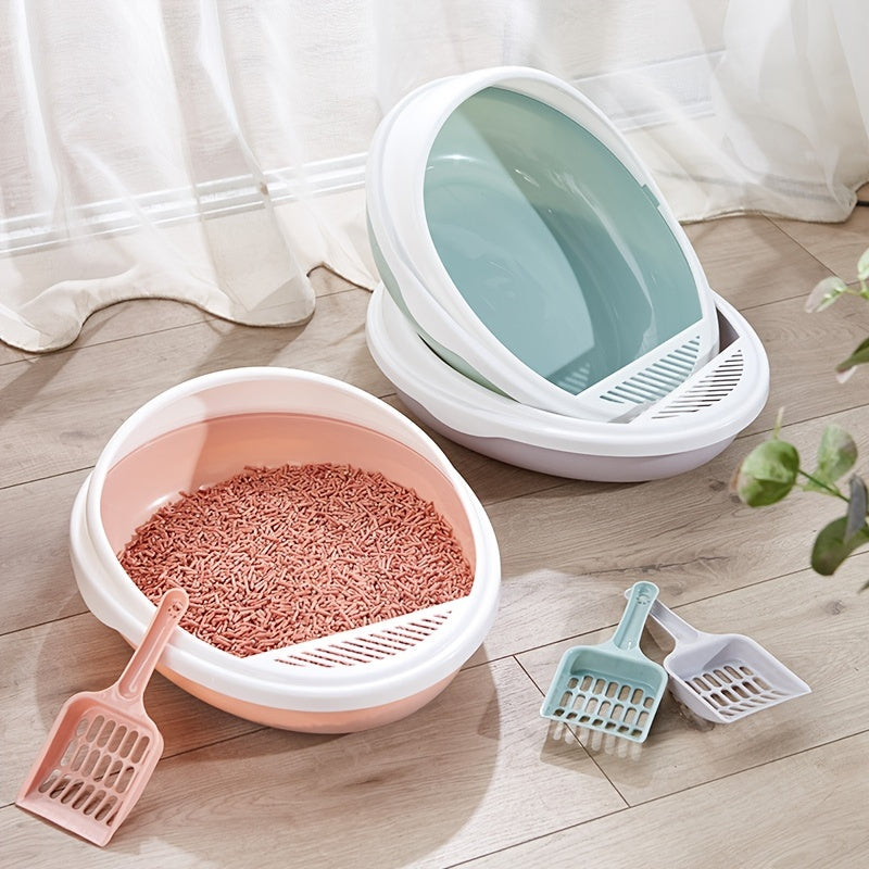 Semi-EncPet losed Cat Litter Box Detachable Cat Toilet with Cat Litter Shovel