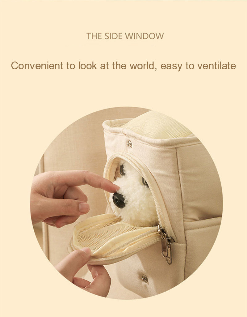 Comfortable Cotton Pet Carrier Tote for Travel – Breathable & Secure Zippered Handbag for Dogs and Cats