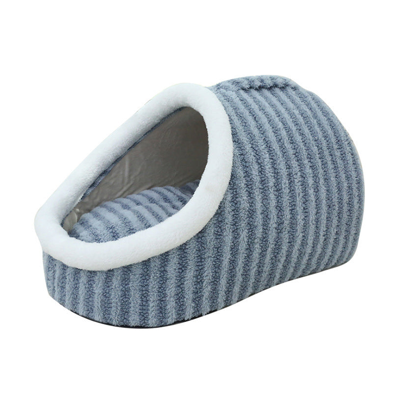 Thickened Cat Nest – Warm Double-Layer Bed for Autumn & Winter