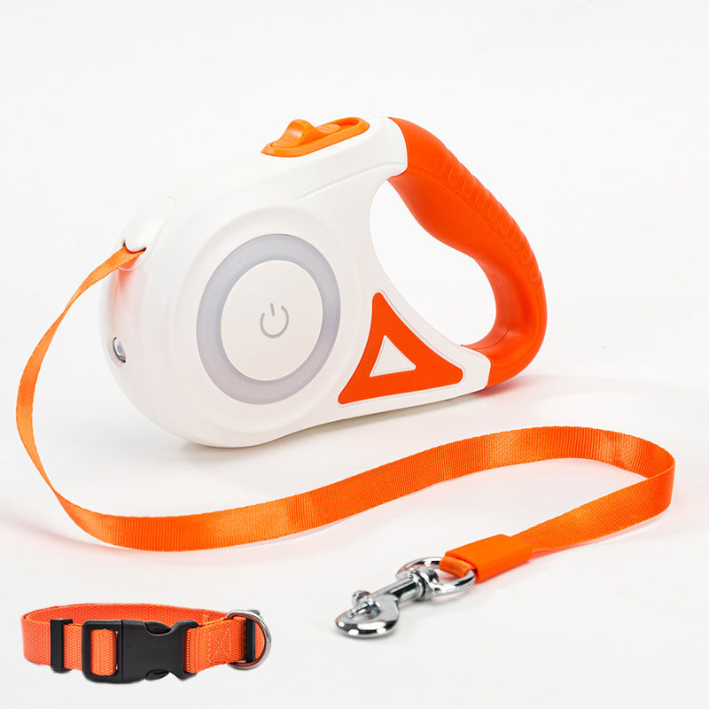 Retractable Dog Leash with Collar & LED Spotlight