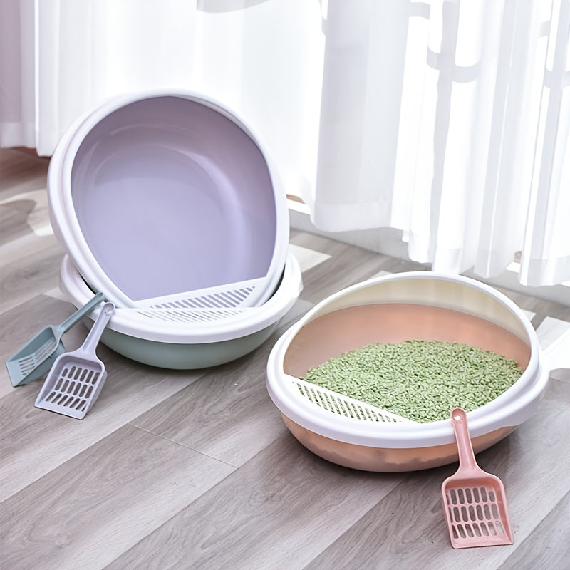 Semi-EncPet losed Cat Litter Box Detachable Cat Toilet with Cat Litter Shovel